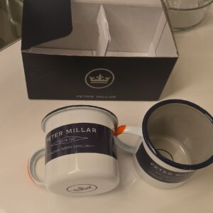 Peter Millar White and Navy Mugs